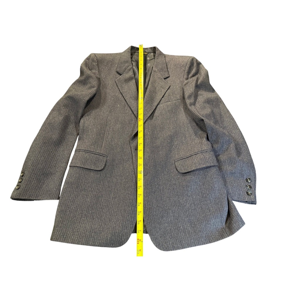Monsieur Adolfo Classic Dark Gray Pinstripe Blazer Jacket - Picture 1 of 10
